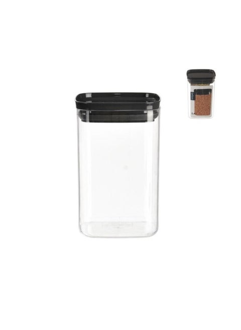 Dunia Rectangular Black Fresh & Lock Chef Food Box - Grain | Cereal Container - 1.4Lt Volume with Airtight Lid - BPA-Free