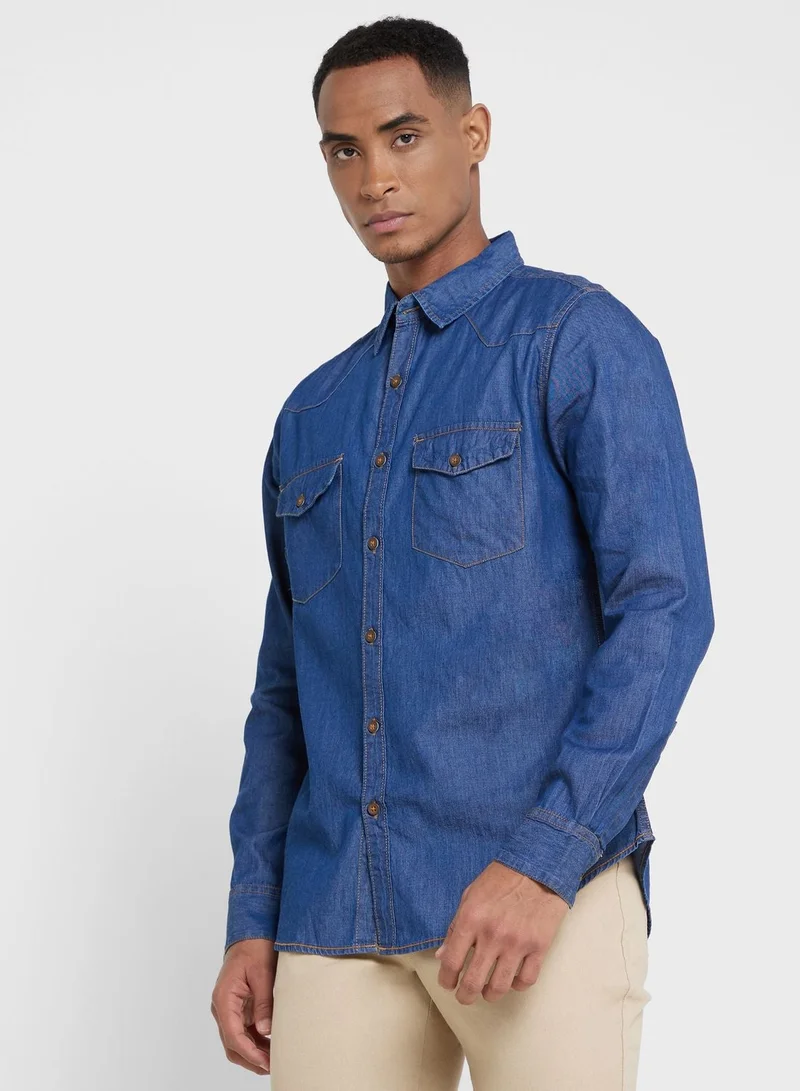 توماس سكوت قميص رجالي أزرق سمارت سليم فيت غير شفاف كاجوال توماس سكوت