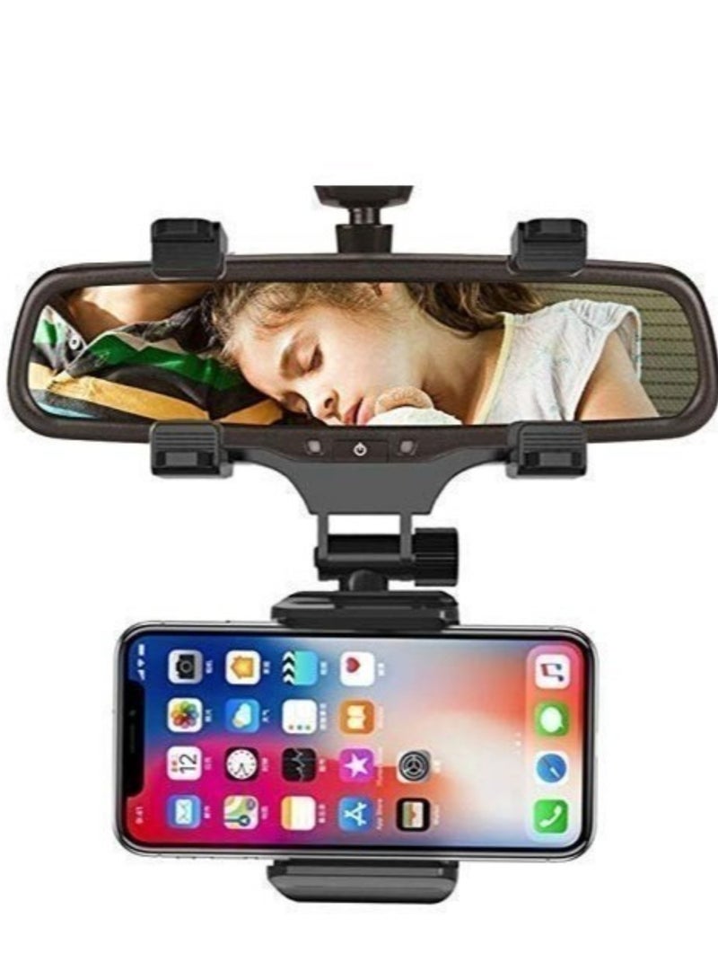 ELTRAZONE Pilot Car Rear View Mirror And Mobile Phones Holder Black - Image 3