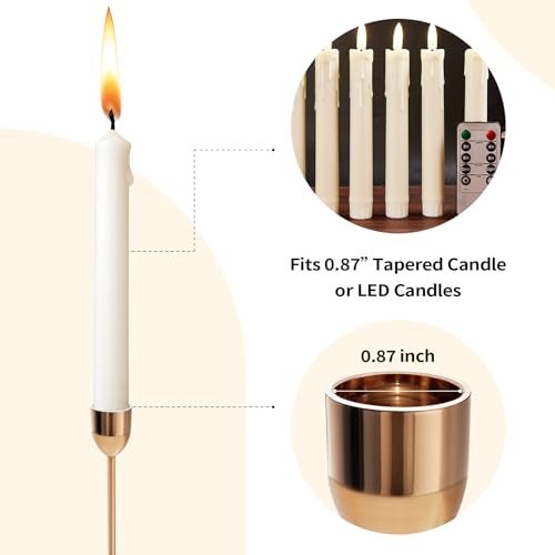ChefBee Gold Tall Candle Candlestick Holder, 3PCS Taper Pillar Candle Sticks Stand Holders Decor, Centerpiece Dining Table Wedding Festive Fireplace Mantle Vintage Room Decorations, Housewarming Gift - Image 4