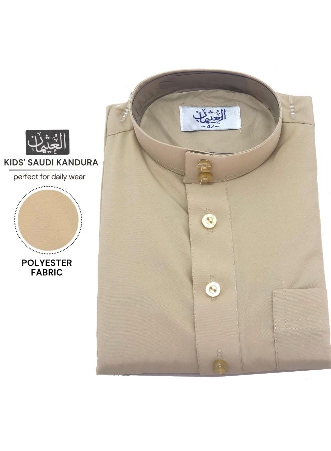 Al othaiman Traditional Arabic Thobe for Boys – Kids' Saudi Kandura / Jubba / Long Sleeve Thobe  - Image 2
