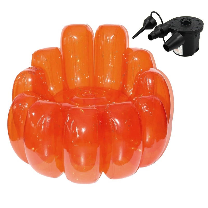 Baerkian Jelly Inflatable Chair, The Jelly Collection, Portable Blow Up Couch, Inflatable Sofa Seat Furniture for Home Yard Patio Camping (Orange) - Image 1