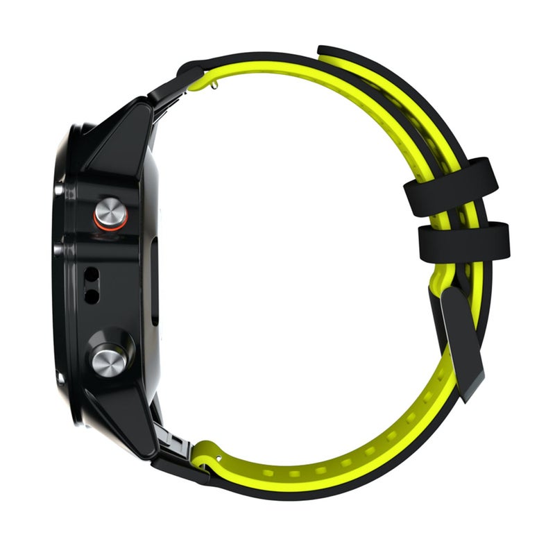erorex For Garmin Quickfit 22Mm Two-Layer Silicone Watch Band(Black Yellow) - Image 3
