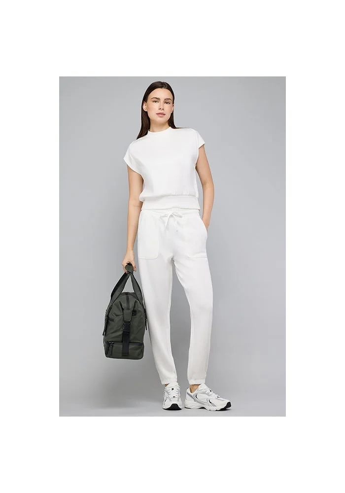 R&b Solid Top with Mock Neck and Short Sleeves
