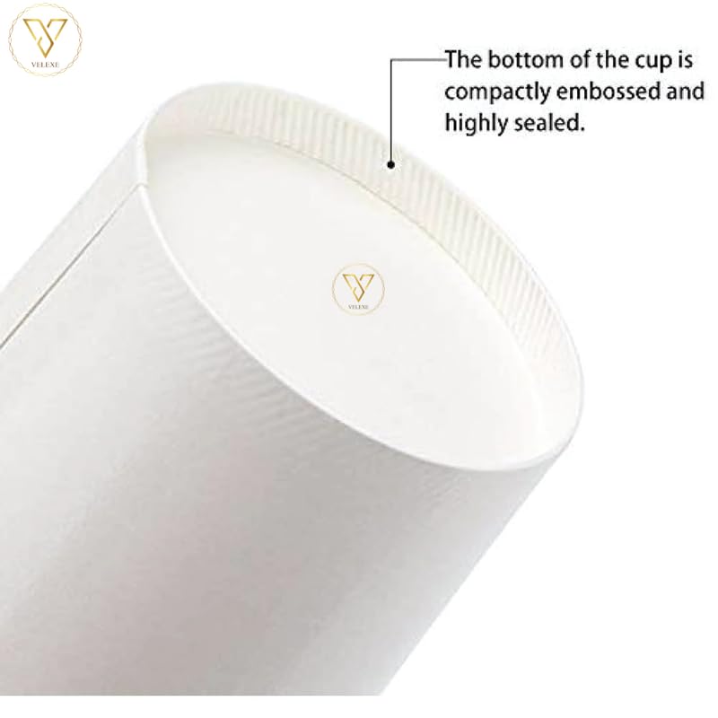 VELEXE White Kraft Paper Food Container Pack of 100 1250ml 127x132x10 CM EcoFriendly Takeaway Containers Biodegradable Disposable Food Containers for Party Catering Takeout Delivery - Image 5