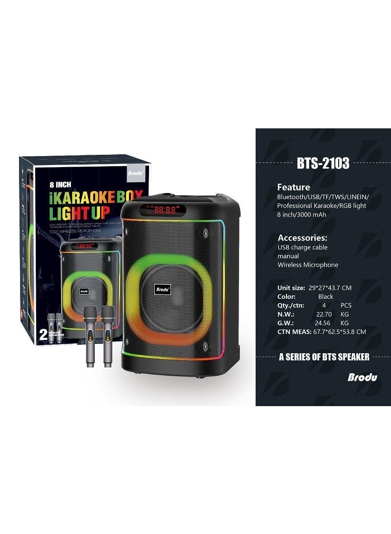Brodu BTS-2103 8″Inch Wireless Speaker - Image 1