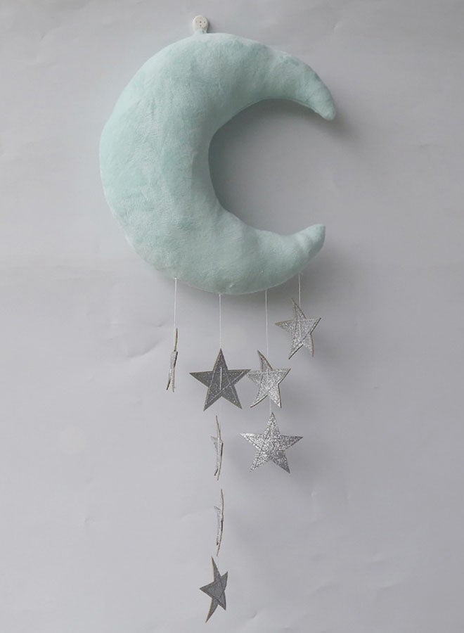 NIBEMINENT Moon Star Shaped Wall Hanging Ornament Green 30cm