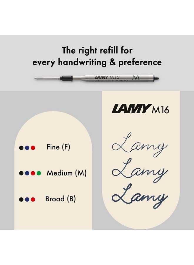 لامي قلم حبر جاف أنيق أسود 2000 في أسطوانة من الألياف الزجاجية القوية - متوازن تمامًا - بما في ذلك عبوة إعادة تعبئة عملاقة مقاس 16 بوصة عرض خطي مقاس M باللون الأسود - Image 3