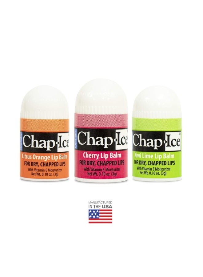 Chap Ice شيب-آيس® | بلسم شفاه فاخر وتقليدي للشفاه المتشققة والجافة أو المتأثرة بالرياح | عرض بحجم الجيب مع نكهات متنوعة - كرز، برتقال حمضي، كيوي ليمون - 50 عصا صغيرة (0.10 أونصة/3 جرام) - Image 5