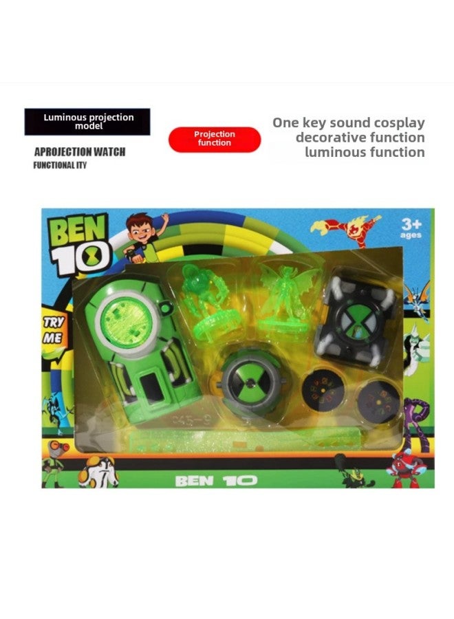Boy Hacker BEN10 Boy Earth Defender Kidsren Transformer Projection Sound Watch Toy-Color:Projection Watch Opp Bag  - Image 2