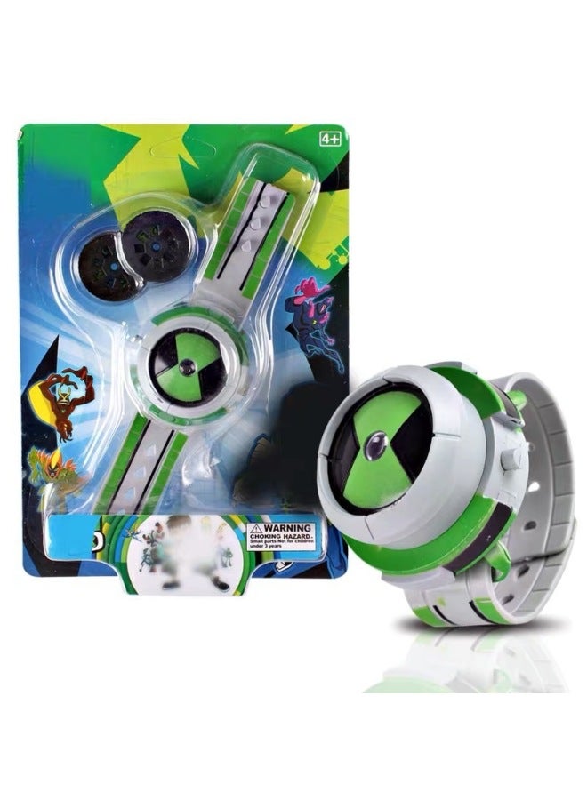 Boy Hacker BEN10 Boy Earth Defender Kidsren Transformer Projection Sound Watch Toy-Color:Projection Watch Opp Bag  - Image 3
