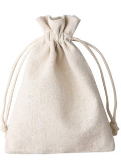 Generic 12Pcs Burlap Bags, Hessian Bags 12x17cm(4.72 x 6.7inch) Reusable Fabric Bags Small Canvas Drawstring Bags Cotton Muslin Bags Vintage Mesh Jewellery Favour Bags for Wedding Party Valentine's  - Image 2