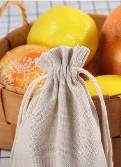 Generic 12Pcs Burlap Bags, Hessian Bags 12x17cm(4.72 x 6.7inch) Reusable Fabric Bags Small Canvas Drawstring Bags Cotton Muslin Bags Vintage Mesh Jewellery Favour Bags for Wedding Party Valentine's  - Image 5