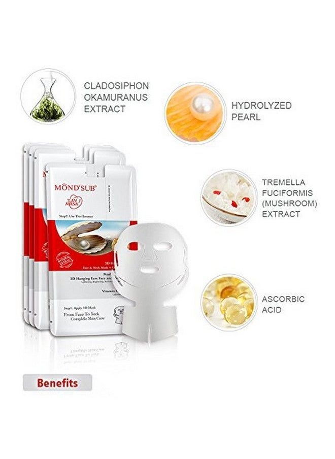 Mond'sub - 3 In 1 Pearl Lifting Brightening 3D Hanging Ears Neck & Complete Skin Care Facial Mask Sheet With Natural Extract For Men And Women (Pack Of 20) - Image 1