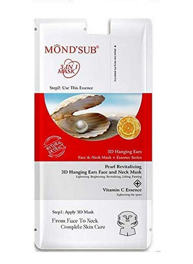 Mond'sub - 3 In 1 Pearl Lifting Brightening 3D Hanging Ears Neck & Complete Skin Care Facial Mask Sheet With Natural Extract For Men And Women (Pack Of 20) - Image 1
