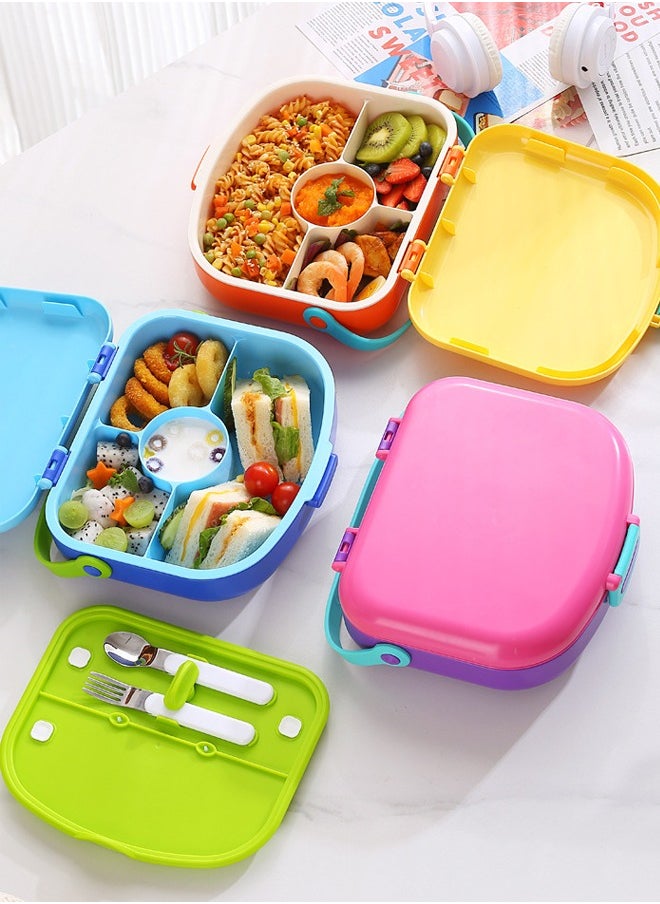 Super ZYouth - Kids Bento Lunch Box, Lunch Containers for School with 4 Compartments, Utensils, Sauce Container and Handle, 1300ml - Image 1