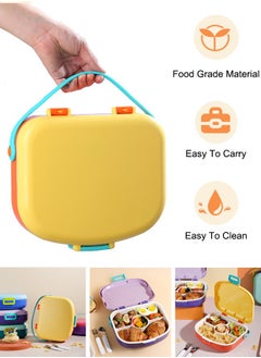 Super ZYouth Kids Bento Lunch Box, Lunch Containers for School with 4 Compartments, Utensils, Sauce Container and Handle, 1300ml  - Image 4