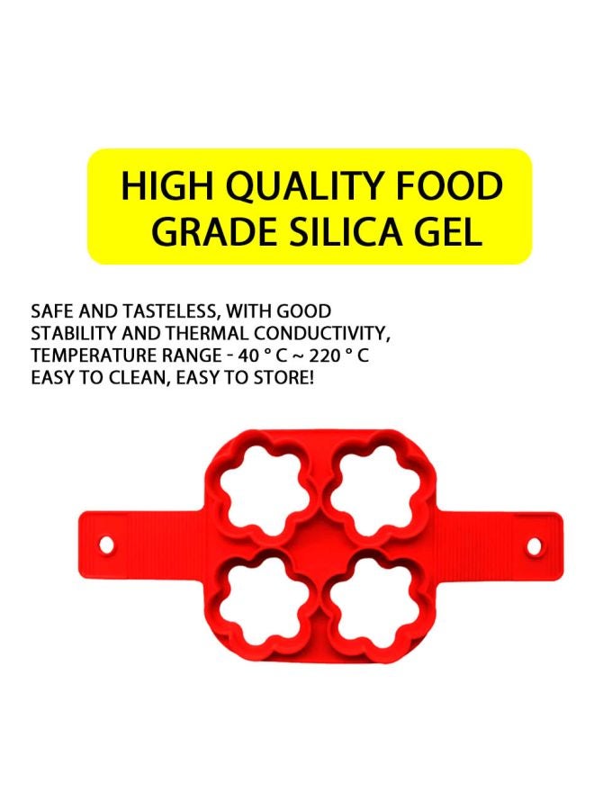 Loquat 4 Cavity Silica Gel Pancake Mould Red 34x1.5x16cm - Image 4