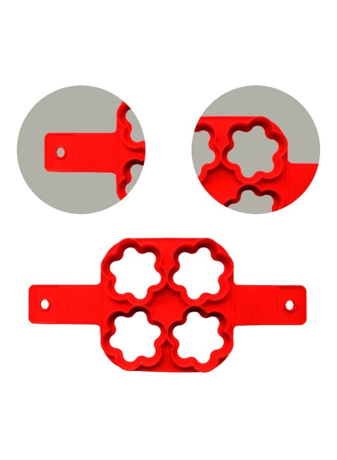 Loquat 4 Cavity Silica Gel Pancake Mould Red 34x1.5x16cm - Image 3