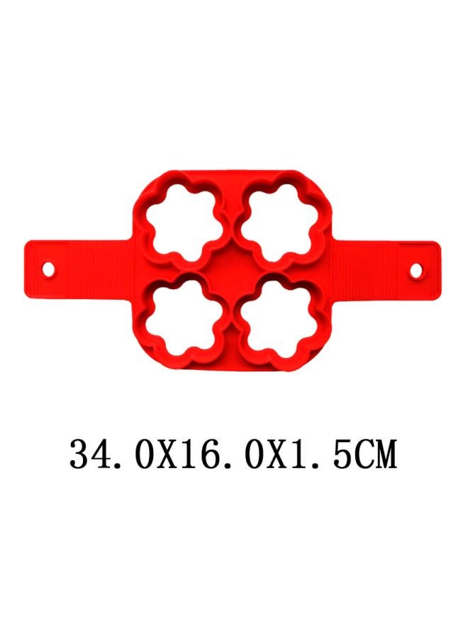 Loquat 4 Cavity Silica Gel Pancake Mould Red 34x1.5x16cm - Image 2
