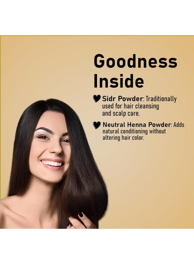 mi nature Combo of Sidr and Neutral Henna Powder | Hair Pack for Hair Growth, Cleanser, Conditioning, Colorless & All types of Hair| Pure and Natural Ingredients | 227 grams Each (227g * 2) - Image 3