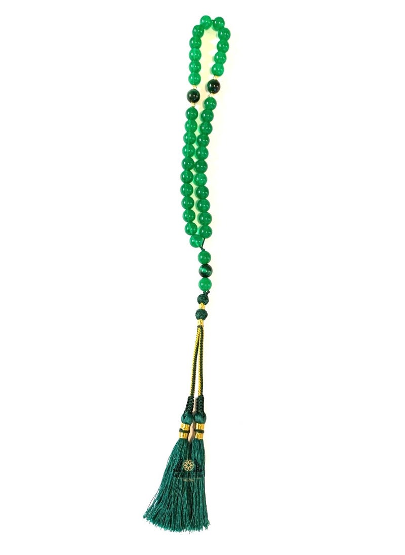 Miracle Empire - 33 Prayer Beads Jade Green Tiger Eye Create Attraction Of Abundance Possitivity Waves Healing Stability Relieving Anxiety Lightening Emotions Developed From Fear - Image 1