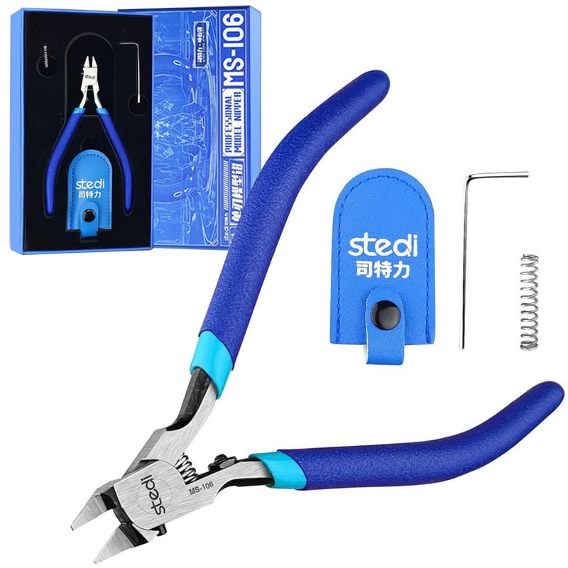 Stedi stedi 5-inch Model Nipper, with Ultra-thin Single-edge and Blade Case Plastic Model Tools for Gundam Repairing Plastic Model and Fixing, Blue  - Image 1