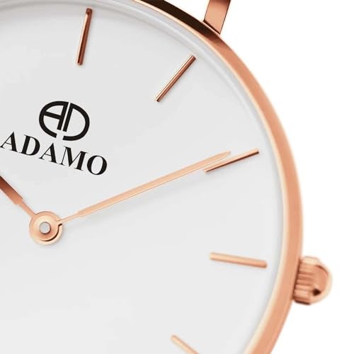 ADAMO Aritocrat White Round Dial Leather Strap Premium Women's & Girl's Analog Watch 336KEL01 - Image 2