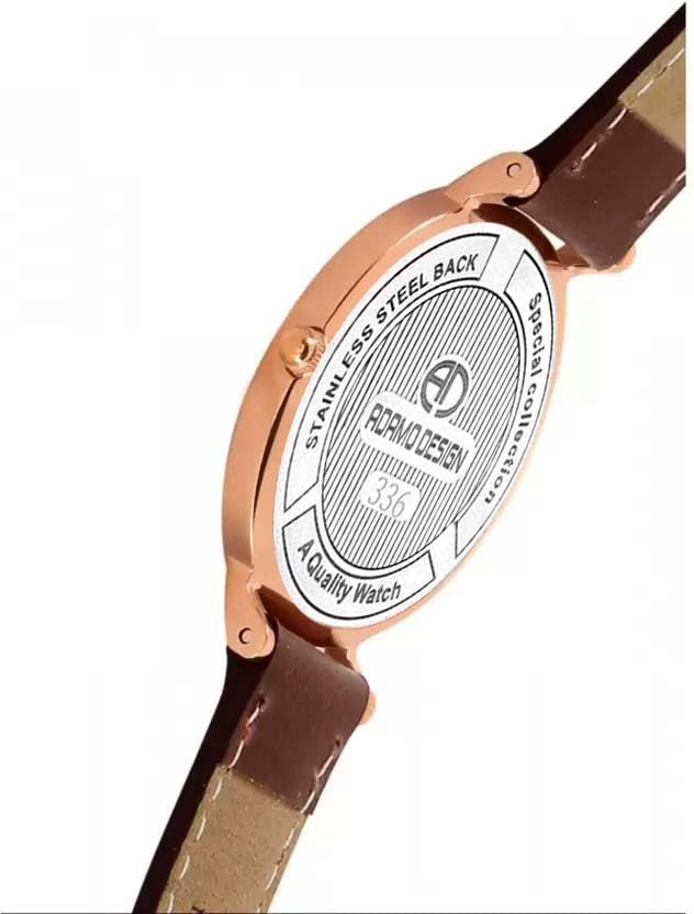 ADAMO Aritocrat White Round Dial Leather Strap Premium Women's & Girl's Analog Watch 336KEL01 - Image 4