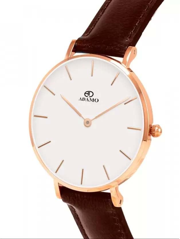 ADAMO Aritocrat White Round Dial Leather Strap Premium Women's & Girl's Analog Watch 336KEL01 - Image 3