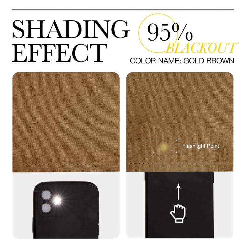 NICETOWN Sleek Blackout Curtains 45 inches Length for Small Windows, Noise Reducing and Block Draft Panels for Door Doorway Laundry Office Luxury Decor Theme (2 Panels, Gold Brown, W34 x L45 -Inch) - Image 5