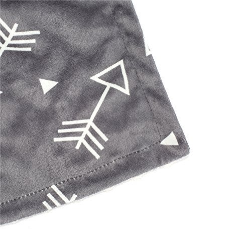 BORITAR Baby Blanket Super Soft Minky with Double Layer Dotted Backing, Little Grey Arrows Printed 30 x 40 Inch, Receiving Blankets - Image 2
