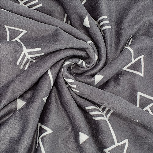 BORITAR Baby Blanket Super Soft Minky with Double Layer Dotted Backing, Little Grey Arrows Printed 30 x 40 Inch, Receiving Blankets - Image 3