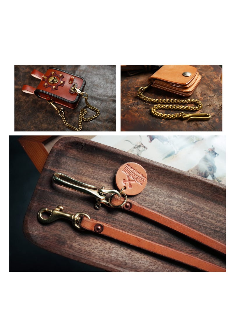 Belt Clip for Keys,Key Holder for Purse,Brass Keyring for Key Fob,Fish Hook Keychain,Purse Key Hook for Women Men,Gold