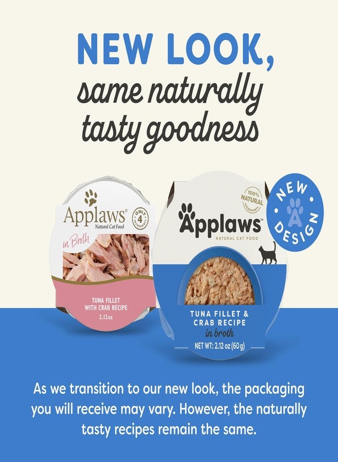 Applaws Natural Wet Cat Food in Broth, Limited and Natural Ingredients, High Protein with No Artificial Additives, Tuna Fillet & Crab in Broth (10 x 2.12 oz Easy-Open Cups) - Image 2