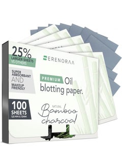 Serenoraa Premium Natural Bamboo Charcoal Oil Blotting Sheets for Face  6x100 Sheets with Extra Large 5x3 Thick Blotting Paper for Oily Skin  Dispensable Portable Pack  Reduce Skin Acne  Makeup Friendly 