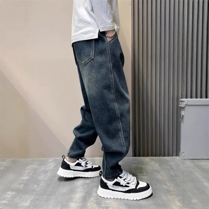 Unisex Classic Denim Jeans Loose Fit Daily Outdoor Wear - Image 1