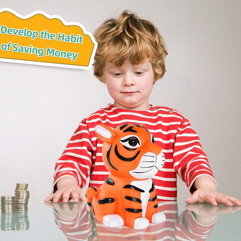 HW Tiger Money Bank Unbreakable Piggy Bank Can Store 1000 Coins 2022 Chinese New Year Tiger Money Box Coin Bank - Image 5