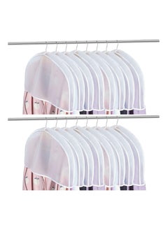 8 Pcs Plastic Clothing Shoulder Covers, Gusseted Clear Covers for Hanging Clothes Hanger Garment Breathable Bag Jacket Coat Dress