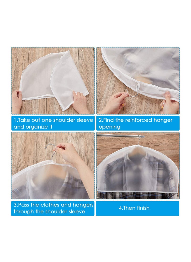 Y&D - 8 Pcs Plastic Clothing Shoulder Covers, Gusseted Clear Covers for Hanging Clothes Hanger Garment Breathable Bag Jacket Coat Dress - Image 1
