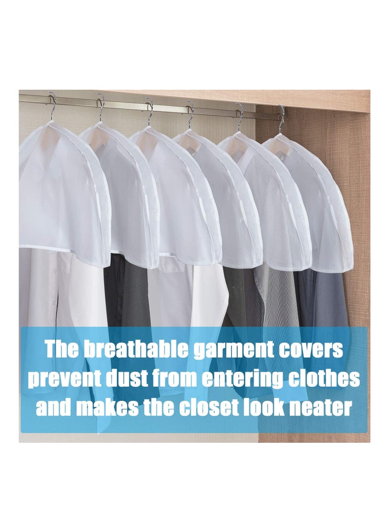 Y&D - 8 Pcs Plastic Clothing Shoulder Covers, Gusseted Clear Covers for Hanging Clothes Hanger Garment Breathable Bag Jacket Coat Dress - Image 1