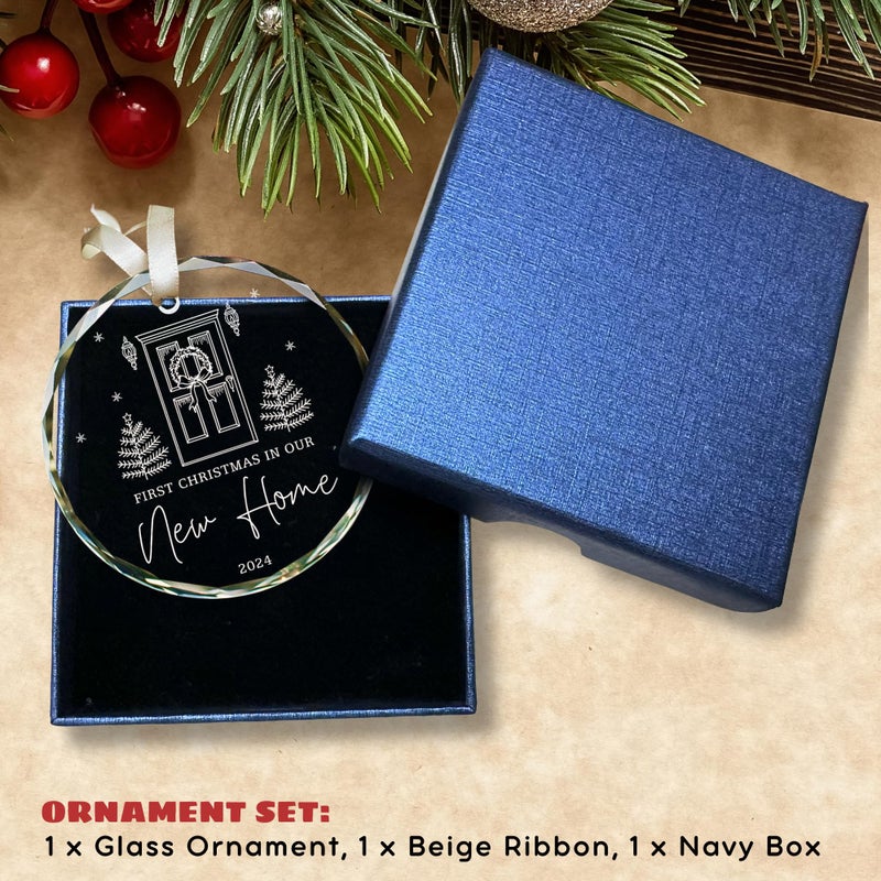 TEEBIM New Home Ornament 2024 - New Home Christmas Ornament 2024 Our Home Ornament 2024 - House Warming Gifts New Home House - First Home Ornament 2024 - Glass Home Christmas Ornament 2024 - Image 4