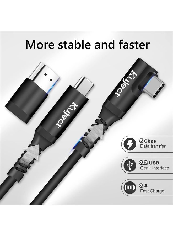 Kuject Link Cable 16FT Compatible for Quest 2/1/Pico 4, VR Headset Cable Accessories for Rift S/Steam VR Games, USB 3.0 Type C to C High Speed Data Transfer Charging Cord for Gaming PC - Image 2