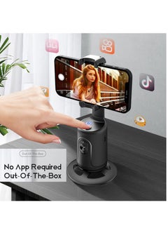 TYCOM TYCOM Auto Face Tracking Tripod, 360 Rotation Phone Camera Mount, No App Needed, Battery Operated Smart Shooting Holder for Live Vlog - Black  - Image 3