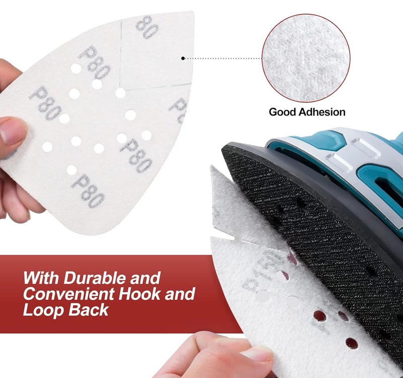 S SATC Mouse Sander Sandpaper 50PCS Mouse Sanding Pads 12 Holes Hook and Loop Sandpaper 120 Grit Detail Palm Sand Paper - Image 4