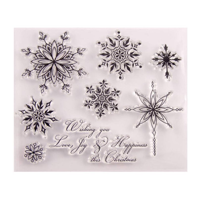 arriettycraft Christmas Snowflakes Sayings Verses Clear Stamps for Christmas Cards Making or Journaling Snowflake Transparent Silicone Stamps for Journals Albums Scrapbooking Paper Crafts Decoration