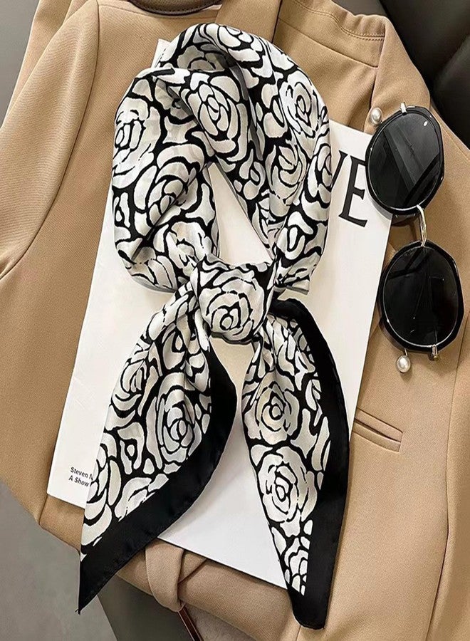 Sumolux Head Hair Scarf for Women Like Satin Silk Scarf Bandana Hair Wrapping Night Large Square Scarves 27.5" - Image 5