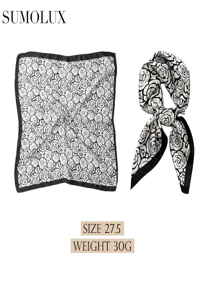 Sumolux Head Hair Scarf for Women Like Satin Silk Scarf Bandana Hair Wrapping Night Large Square Scarves 27.5" - Image 2