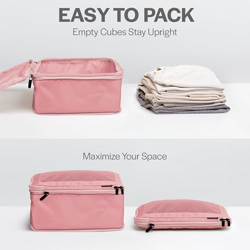 Aerotrunk Compression Packing Cubes for Travel - Luggage Organizer Bags - Double Zipper Packing Cubes for Suitcases (6-Pack, Rose) - Image 5