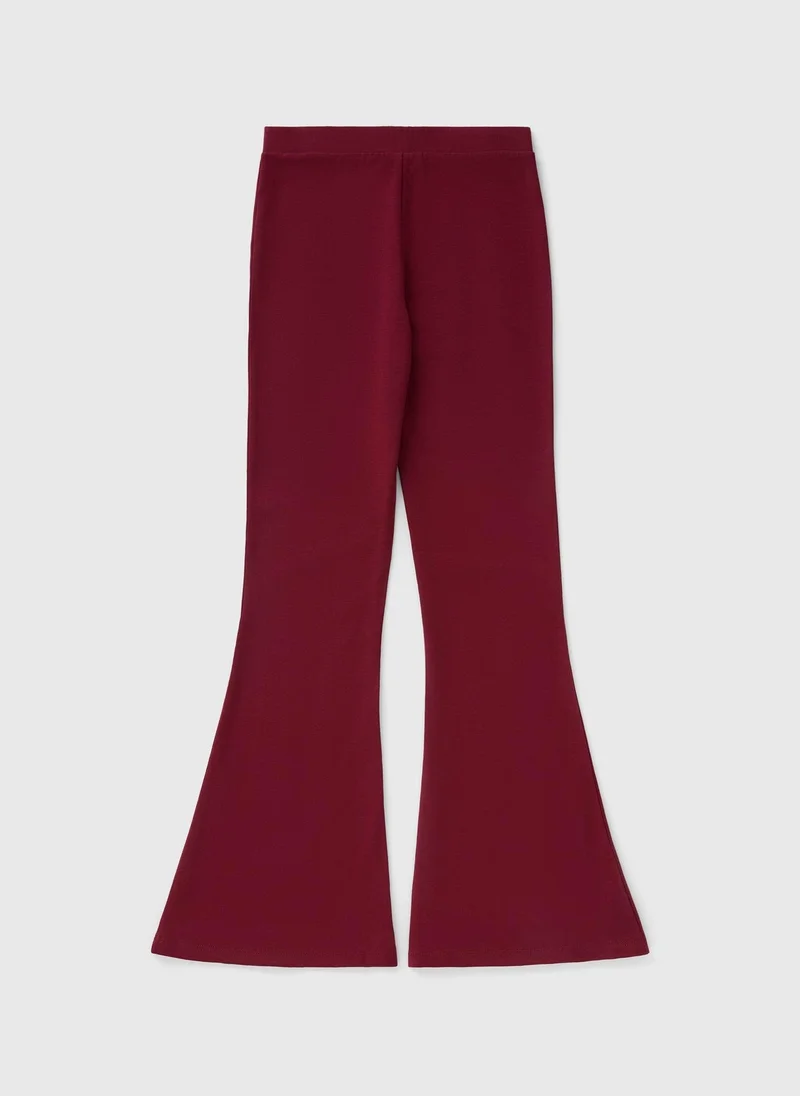 Matalan Girls Burgundy Flare Leggings